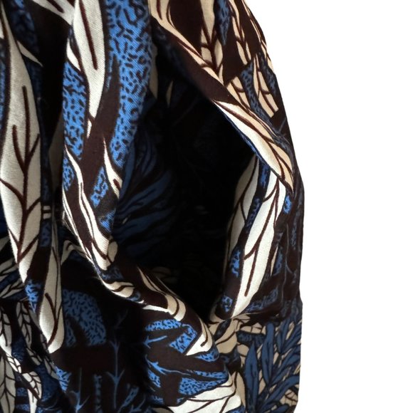 Tropical Palm Print Maxi Dress  African Wax Print Sleeveless V Neck Pockets XS - Picture 10 of 16